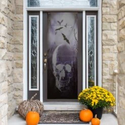 Northlight Spooky Graveyard With Skull And Bats Halloween Door Decoration - 70.75" Black 14 Northlight Spooky Graveyard With Skull And Bats Halloween Door Decoration - 70.75" Black -Northlight 201411856409424