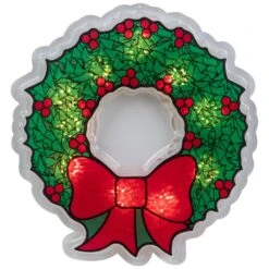 Northlight Lighted Wreath Window Silhouette Christmas Decoration - 11" - Clear Lights Green 12 Northlight Lighted Wreath Window Silhouette Christmas Decoration - 11" - Clear Lights Green -Northlight 205188098618320