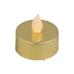 Northlight LED Lighted Flameless Flickering Tea Light Candles - Metallic Gold - Set Of 4 15 Northlight LED Lighted Flameless Flickering Tea Light Candles - Metallic Gold - Set Of 4 -Northlight 205189884665808