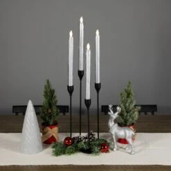 Northlight Set Of 4 Brushed Silver-tone LED Flameless Wax Flickering Taper Candles 9.5" 11 Northlight Set Of 4 Brushed Silver-tone LED Flameless Wax Flickering Taper Candles 9.5" -Northlight 212627240689888