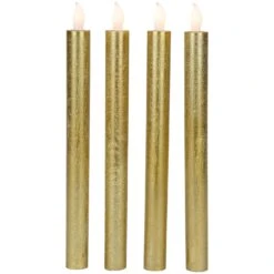 Northlight Set Of 4 Textured Gold-tone LED Flameless Flickering Taper Candles 9.5" 15 Northlight Set Of 4 Textured Gold-tone LED Flameless Flickering Taper Candles 9.5" -Northlight 212627486322912 2