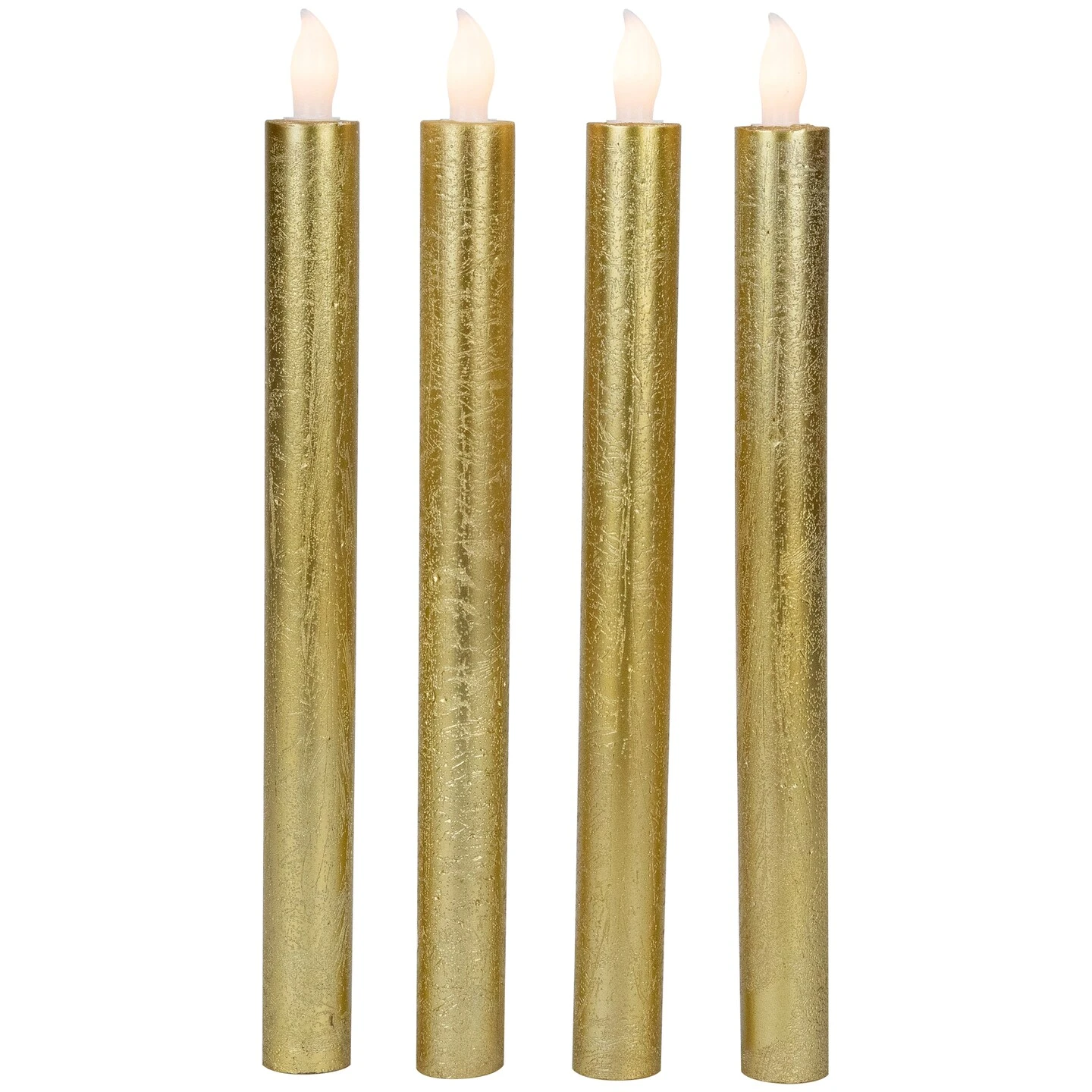 Northlight Set Of 4 Textured Gold-tone LED Flameless Flickering Taper Candles 9.5" 9 Northlight Set Of 4 Textured Gold-tone LED Flameless Flickering Taper Candles 9.5" - Image 7