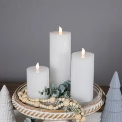 Northlight LED Solid Flameless Flickering Wax Pillar Candles - 8" - White - Set Of 3 13 Northlight LED Solid Flameless Flickering Wax Pillar Candles - 8" - White - Set Of 3 -Northlight 212627621413088