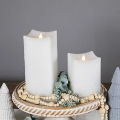 Northlight LED Flickering Flameless Wax Rectangular Candles - 8" - White - Set Of 2 -Northlight 212628158284000