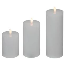 Northlight LED Solid Flameless Flickering Wax Pillar Candles - 8" - White - Set Of 3 11 Northlight LED Solid Flameless Flickering Wax Pillar Candles - 8" - White - Set Of 3 -Northlight 212628507369696 1