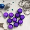 Northlight Shiny And Matte Purple Glass Ball Christmas Ornaments - 1.5" (40mm) - Purple - 10ct