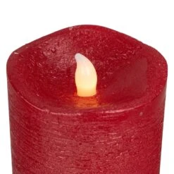 Northlight LED Flickering Flameless Textured Wax Pillar Candles - 8" - Red - Set Of 3 16 Northlight LED Flickering Flameless Textured Wax Pillar Candles - 8" - Red - Set Of 3 -Northlight 213866038510816