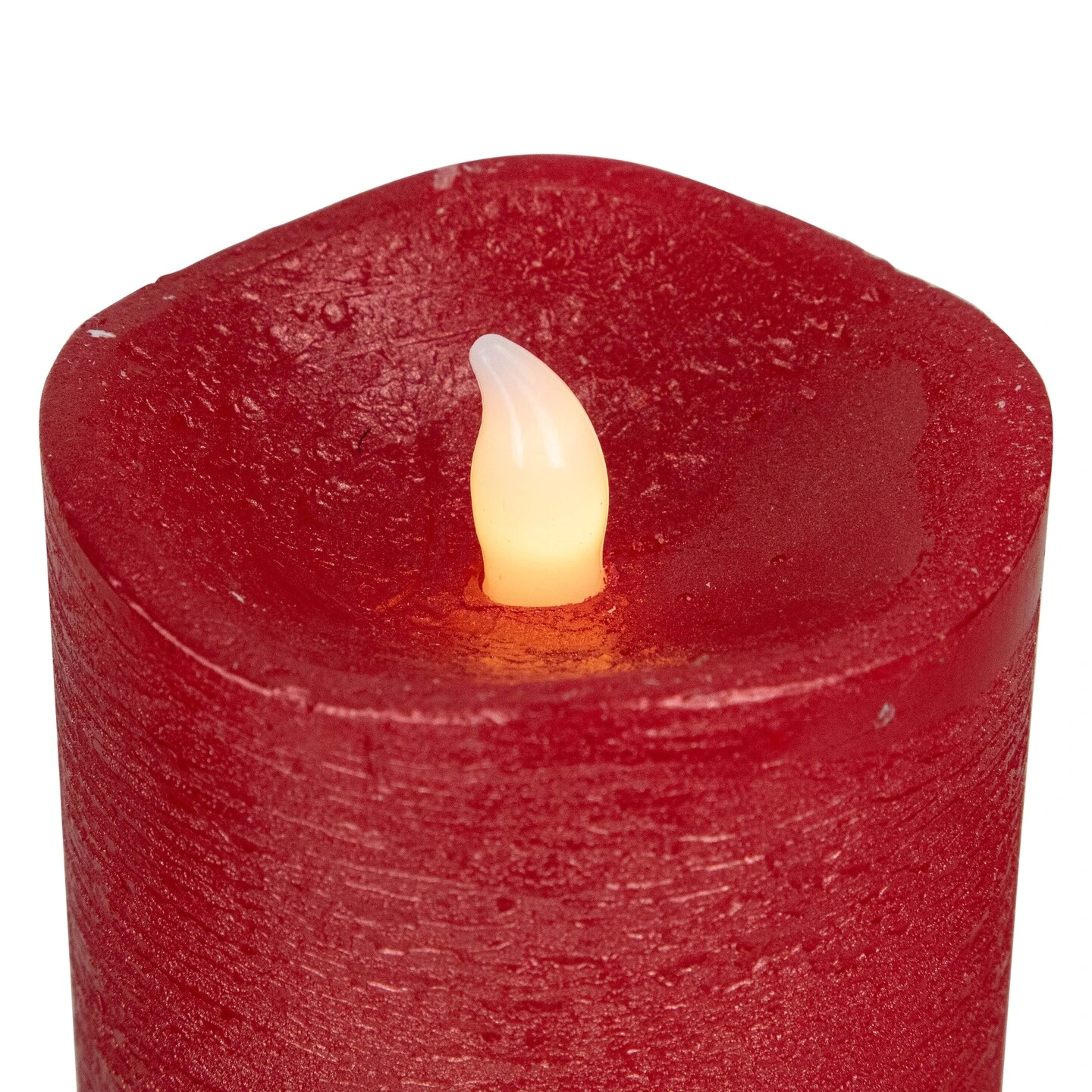 Northlight LED Flickering Flameless Textured Wax Pillar Candles - 8" - Red - Set Of 3 9 Northlight LED Flickering Flameless Textured Wax Pillar Candles - 8" - Red - Set Of 3 - Image 7