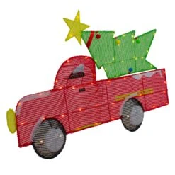 Northlight 36" LED Lighted Red Truck With Christmas Tree Outdoor Decoration -Northlight 213866470524128
