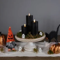 Northlight Black LED Flameless Flickering Wax Pillar Halloween Candles - 8" - Set Of 3 -Northlight 215843729834208 1