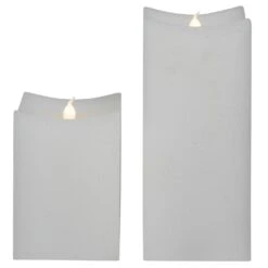 Northlight LED Flickering Flameless Wax Rectangular Candles - 8" - White - Set Of 2