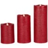 Northlight LED Flickering Flameless Textured Wax Pillar Candles - 8" - Red - Set Of 3 2 Northlight LED Flickering Flameless Textured Wax Pillar Candles - 8" - Red - Set Of 3 -Northlight 215844909392096