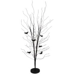 Northlight Pre-Lit Halloween Branch Tree With Bats - 50" - Black - LED Warm White -Northlight 215845223006432