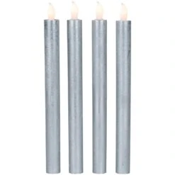Northlight Set Of 4 Brushed Silver-tone LED Flameless Wax Flickering Taper Candles 9.5" 10 Northlight Set Of 4 Brushed Silver-tone LED Flameless Wax Flickering Taper Candles 9.5" -Northlight 215845329088736 1