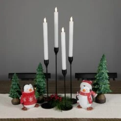Northlight Set Of 4 Solid White LED Flameless Flickering Wax Taper Candles 9.5" -Northlight 219933516931296