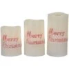 Northlight LED Flameless Frosted "Merry Christmas" Wax Pillar Candles - 6" - Set Of 3 White -Northlight 219934137954528
