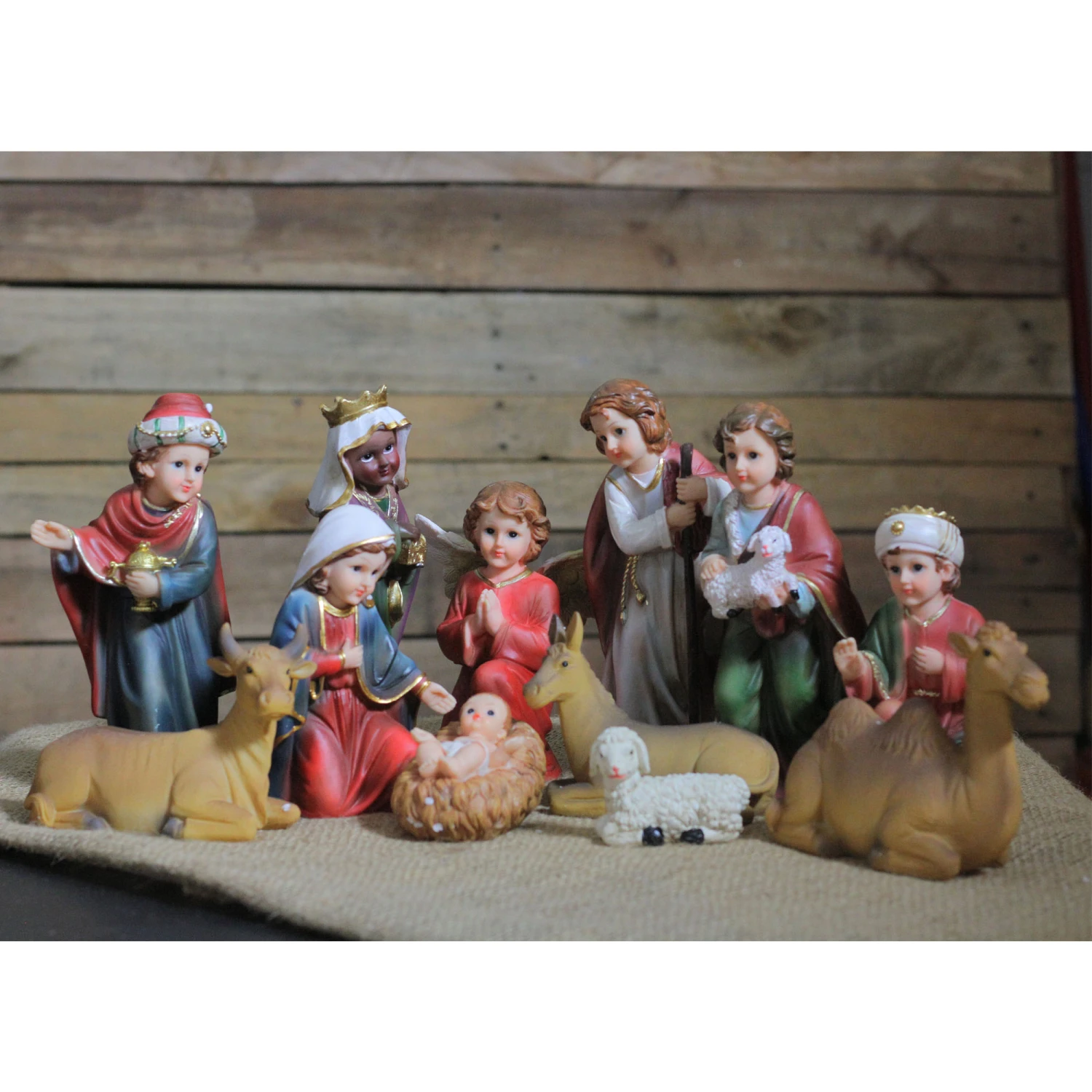 Northlight Children's First Christmas Nativity Set - 8" - 12-Piece Red 6 Northlight Children's First Christmas Nativity Set - 8" - 12-Piece Red - Image 4