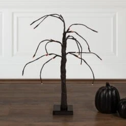 Northlight Pre-Lit Weeping Halloween Twig Tree - 24" - Black - LED Orange Lights 12 Northlight Pre-Lit Weeping Halloween Twig Tree - 24" - Black - LED Orange Lights -Northlight 221975214144480