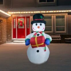 Northlight Lighted Inflatable Snowman Outdoor Christmas Decoration - 5' - White Lights 10 Northlight Lighted Inflatable Snowman Outdoor Christmas Decoration - 5' - White Lights -Northlight 221975486362080