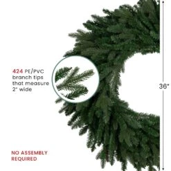 Northlight Real Touch™ Grande Spruce Artificial Christmas Wreath - 36" - Unlit Green -Northlight 221975532600032