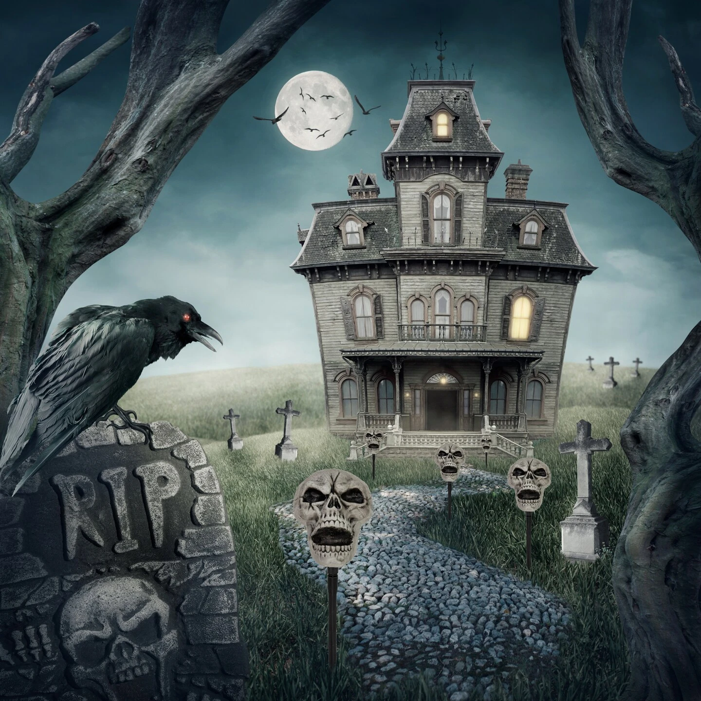 Northlight Set Of 3 Skull Stakes Outdoor Yard Halloween Decorations Gray 5 Northlight Set Of 3 Skull Stakes Outdoor Yard Halloween Decorations Gray - Image 3