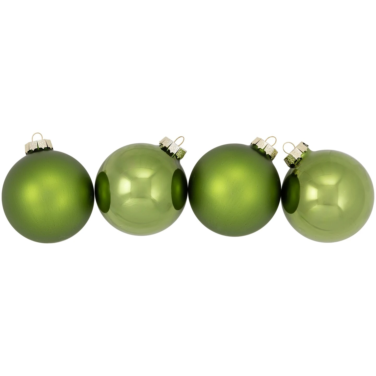 Northlight 2-Finish Glass Christmas Ball Ornaments - 3.25" (80mm) - Kiwi Green - 6ct 6 Northlight 2-Finish Glass Christmas Ball Ornaments - 3.25" (80mm) - Kiwi Green - 6ct - Image 4
