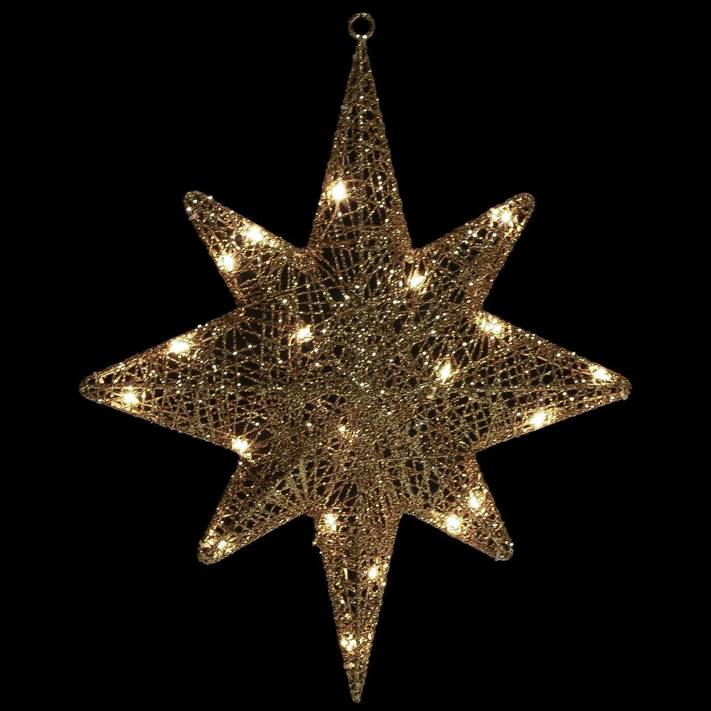 Northlight LED Lighted Hanging Bethlehem Star Outdoor Christmas Decoration - 22" - Warm White Gold 4 Northlight LED Lighted Hanging Bethlehem Star Outdoor Christmas Decoration - 22" - Warm White Gold - Image 2