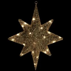 Northlight LED Lighted Hanging Bethlehem Star Outdoor Christmas Decoration - 22" - Warm White Gold