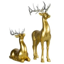 Northlight Standing And Sitting Reindeer Christmas Figures - Gold - Set Of 2 13 Northlight Standing And Sitting Reindeer Christmas Figures - Gold - Set Of 2 -Northlight 226163247257808