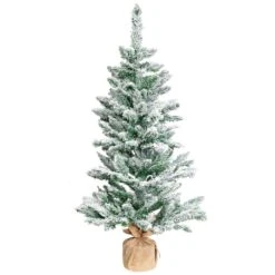 Northlight Frosted Pine Artificial Christmas Tree In Burlap Base - 3.5' - Unlit Green 11 Northlight Frosted Pine Artificial Christmas Tree In Burlap Base - 3.5' - Unlit Green -Northlight 226164064735440