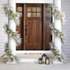 Northlight Flocked Pine And Ornaments Artificial Christmas Garland - 10' X15" - Unlit Silver 13 Northlight Flocked Pine And Ornaments Artificial Christmas Garland - 10' X15" - Unlit Silver -Northlight 226164212824272