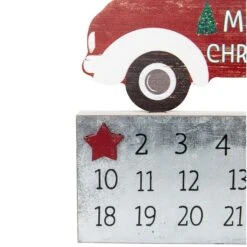 Northlight Merry Christmas Truck Wooden Advent Calendar - 9" Red -Northlight 229871431786704