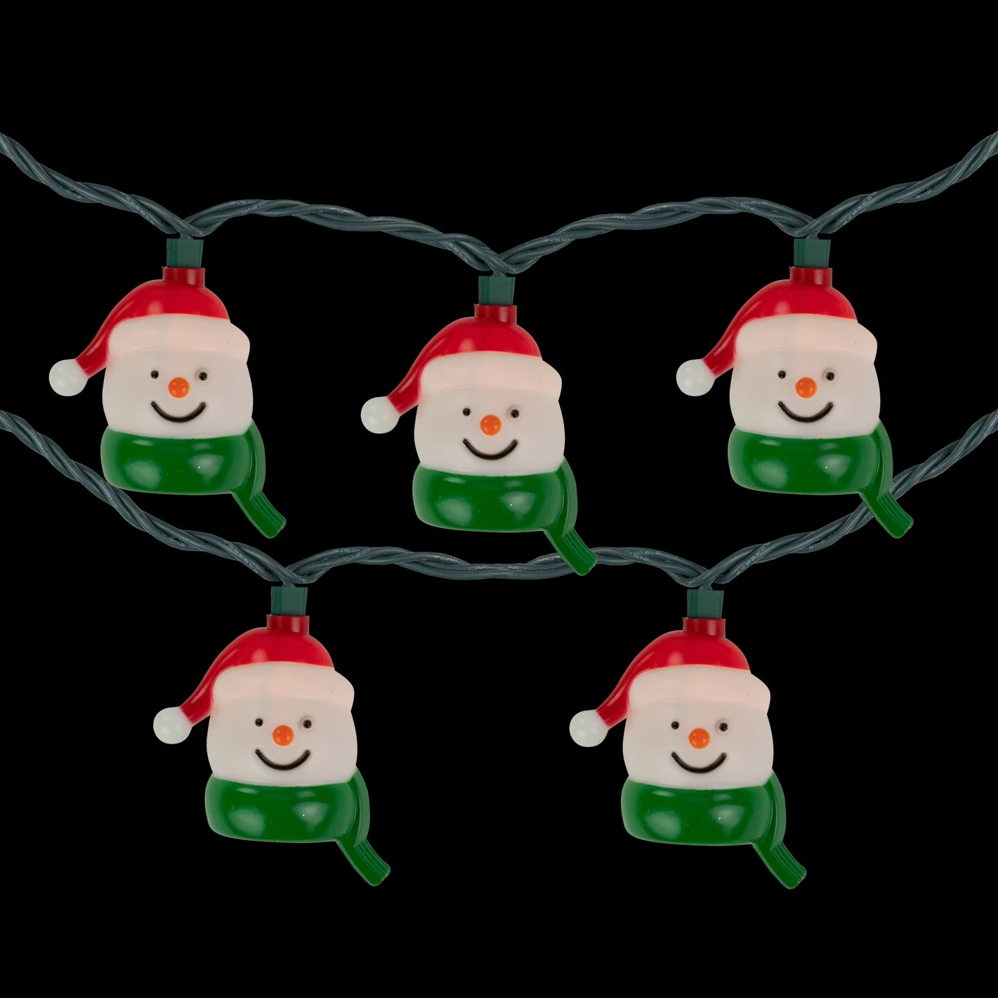 Northlight Snowman Heads With Scarves Christmas Light Set - Clear - 7.5' Green Wire - 10ct White 7 Northlight Snowman Heads With Scarves Christmas Light Set - Clear - 7.5' Green Wire - 10ct White - Image 5