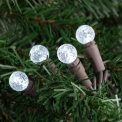 Northlight LED G12 Berry Christmas Lights - Pure White - 16' Brown Wire - 50ct -Northlight 2305869239424969744