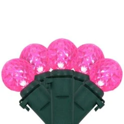 Northlight LED G12 Berry Christmas Lights - Pink - 16' Green Wire - 50ct -Northlight 2305869239493409808 2