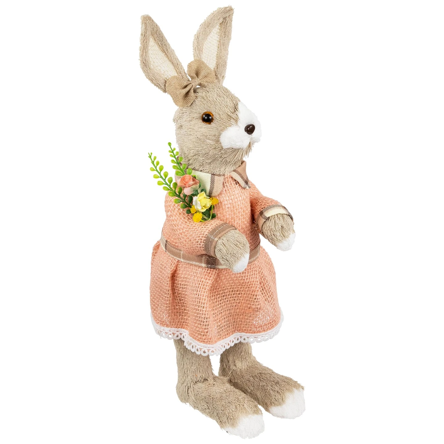 Northlight Rustic Girl Rabbit Easter Figure With Flowers - 15.25" - Beige 8 Northlight Rustic Girl Rabbit Easter Figure With Flowers - 15.25" - Beige - Image 6