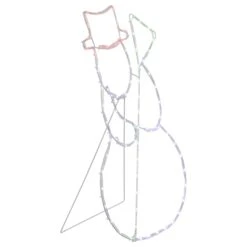 Northlight 28" Lighted Standing Snowman Silhouette Outdoor Christmas Decoration White -Northlight 2305871687316267680