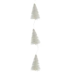 Northlight LED Lighted Battery Operated Mini Sisal Tree Christmas Garland - 6.5' - Warm White Ivory