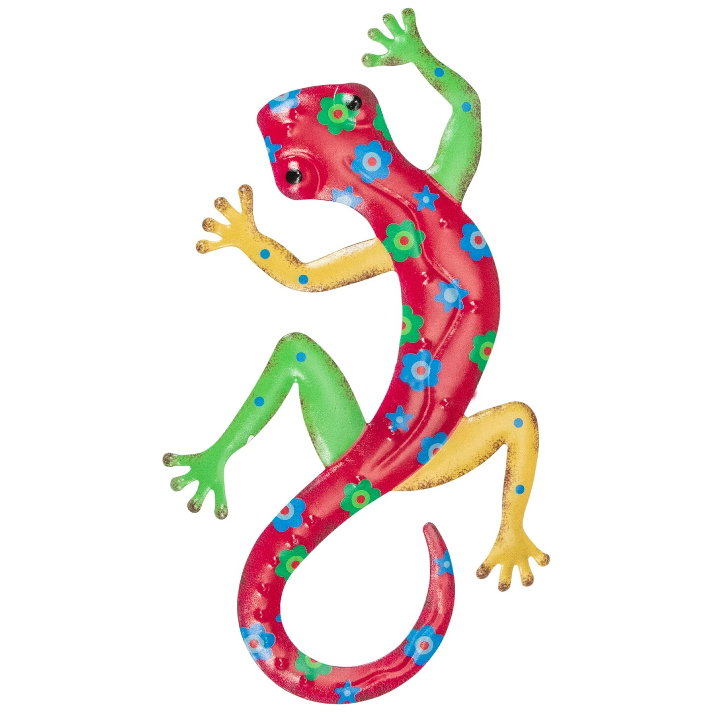 Northlight 11.75"Red Floral Metal Lizard Outdoor Wall Hanging 7 Northlight 11.75"Red Floral Metal Lizard Outdoor Wall Hanging - Image 5