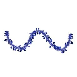 Northlight Tinsel And Polka Dot Commercial Christmas Garland - 50' X 1.5" - Lavish Blue - Unlit