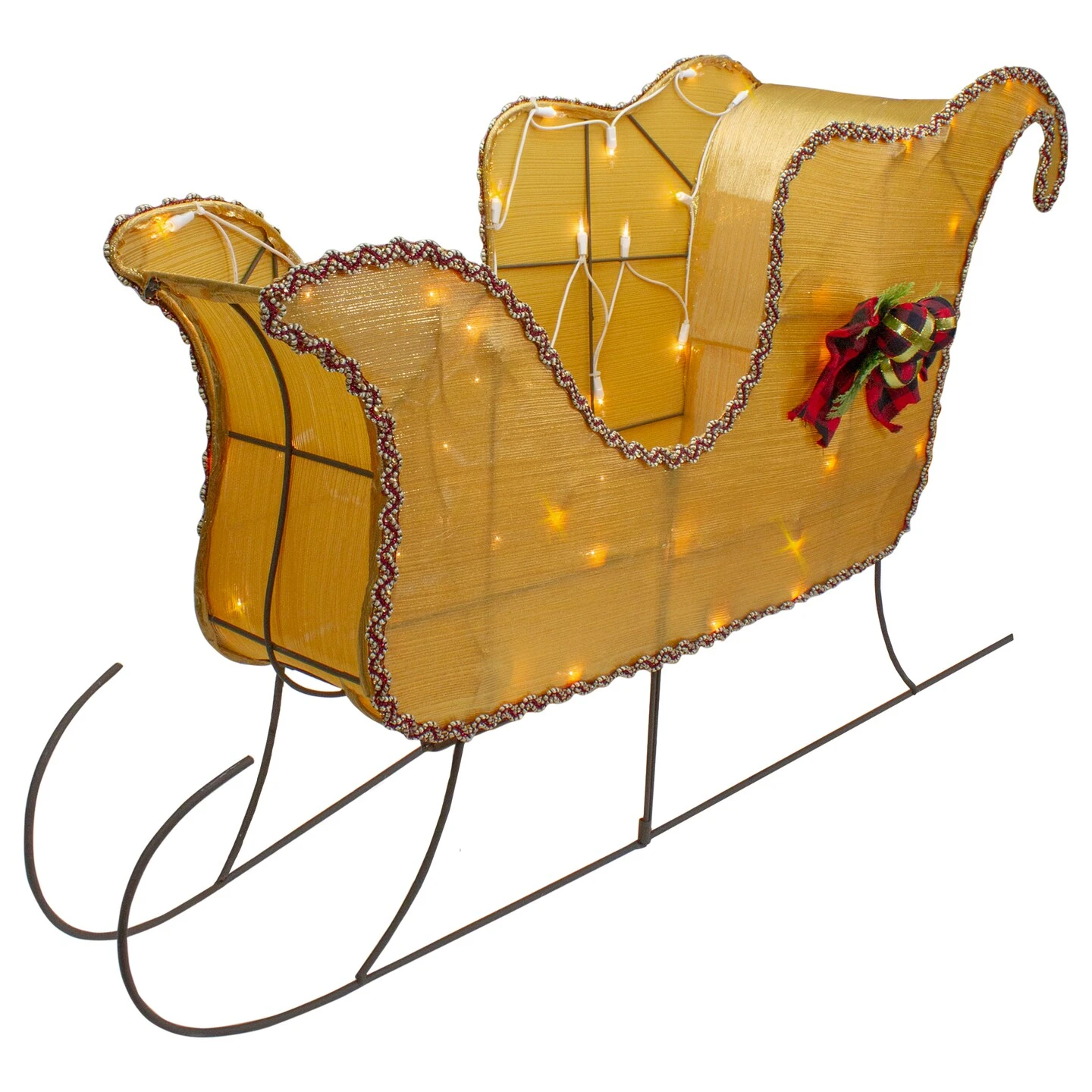 Northlight Lighted Shiny Sleigh Outdoor Christmas Decoration - 36" - Gold - Clear Lights 5 Northlight Lighted Shiny Sleigh Outdoor Christmas Decoration - 36" - Gold - Clear Lights - Image 3