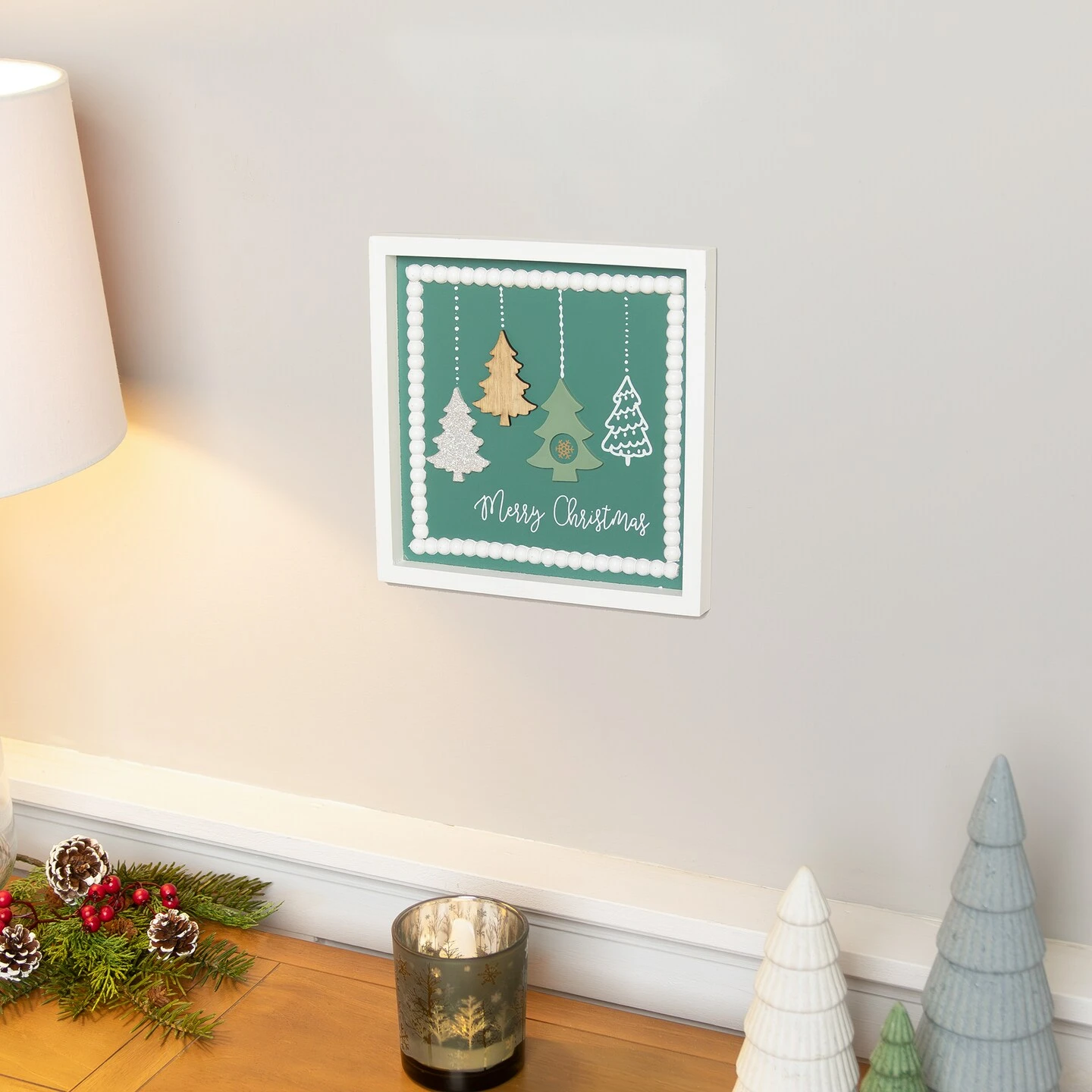 Northlight Merry Christmas Trees Framed Wall Art- 9.5" X 9.5" White 4 Northlight Merry Christmas Trees Framed Wall Art- 9.5" X 9.5" White - Image 2