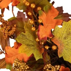 Northlight Gold Berries And Autumn Leaves Fall Harvest Artificial Twig Wreath - 22" - Unlit Orange 13 Northlight Gold Berries And Autumn Leaves Fall Harvest Artificial Twig Wreath - 22" - Unlit Orange -Northlight 2305886609971198944