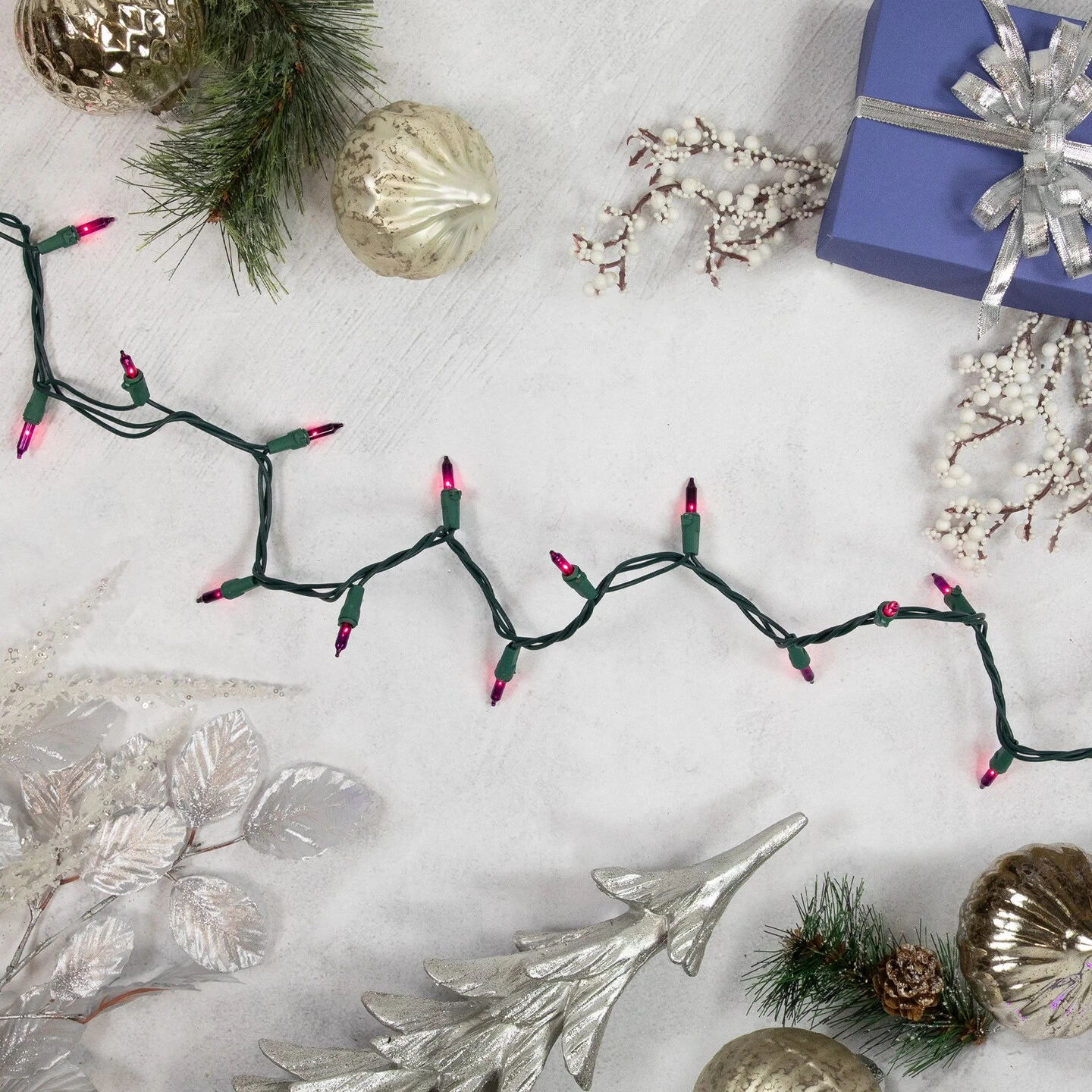 Northlight Mini Incandescent Christmas Lights - Purple - 10' Green Wire - 50ct 5 Northlight Mini Incandescent Christmas Lights - Purple - 10' Green Wire - 50ct - Image 3