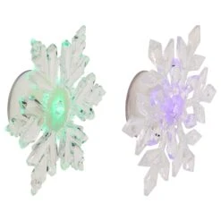 Northlight LED Lighted Icy Crystal Snowflake Christmas Window Decorations - 5.5" - Set Of 2 Clear -Northlight 2305899222634939616