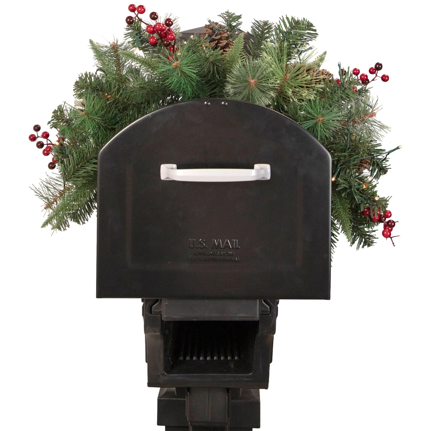 Northlight 36" Pre-lit Decorated Pine Cone And Berries Artificial Christmas Mailbox Swag Green 6 Northlight 36" Pre-lit Decorated Pine Cone And Berries Artificial Christmas Mailbox Swag Green - Image 4