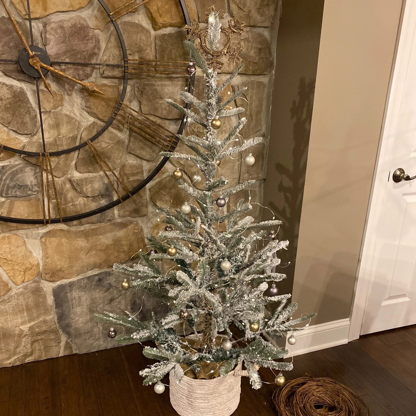 Northlight Real Touch™ Slim Flocked Nordmann Fir Artificial Christmas Tree- 4.5' - Unlit Green 9 Northlight Real Touch™ Slim Flocked Nordmann Fir Artificial Christmas Tree- 4.5' - Unlit Green - Image 7