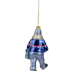 Northlight Busy Santa USPS "Priority Mail" Carrier Glass Christmas Ornament - 6" - Blue -Northlight 2305899223306028256