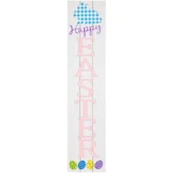 Northlight Happy Easter Wooden Porch Board Sign - 36" White -Northlight 2305904764625992672