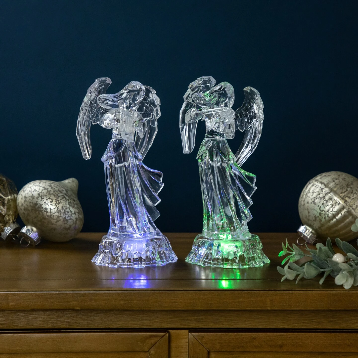 Northlight LED Lighted Color Changing Angel Acrylic Christmas Decorations - 9" - Set Of 2 Clear 10 Northlight LED Lighted Color Changing Angel Acrylic Christmas Decorations - 9" - Set Of 2 Clear - Image 8